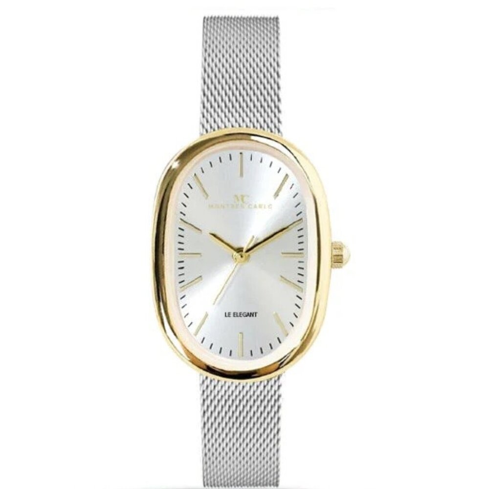 23mm Montres Carlo Women's Fashion Classic Metal Mesh Band Dress Luxury Watch